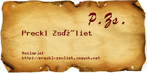 Preckl Zsüliet névjegykártya